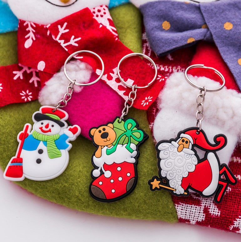 Decoraciones navideñas de silicona al por mayor llavero